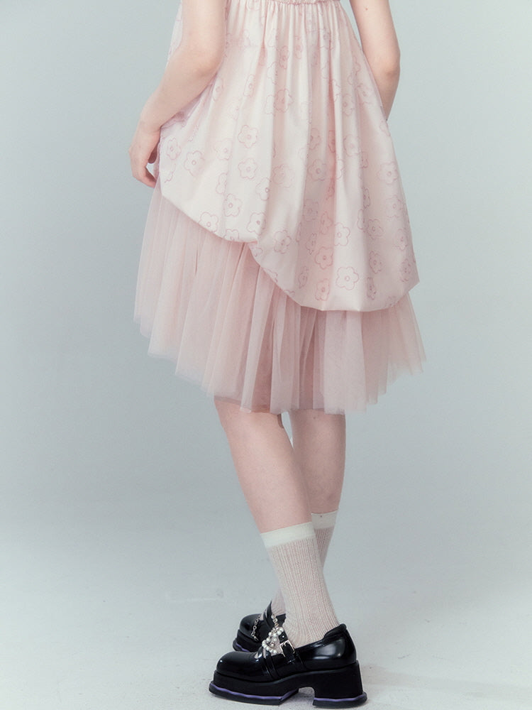 Black Ribbon Bowknot Pink Dress