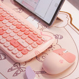 Cute Meow Wireless Keyboard Mouse Set