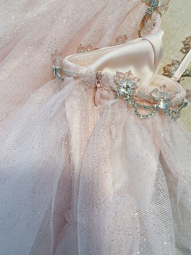 Romantic Moonlit Glow, Tiered Glitter Dress