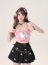 Angel Kitten Pink Black Camisole