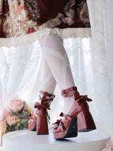 Heart Knot Lolita High Heels Shoes