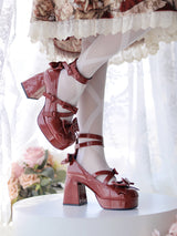 Heart Knot Lolita High Heels Shoes