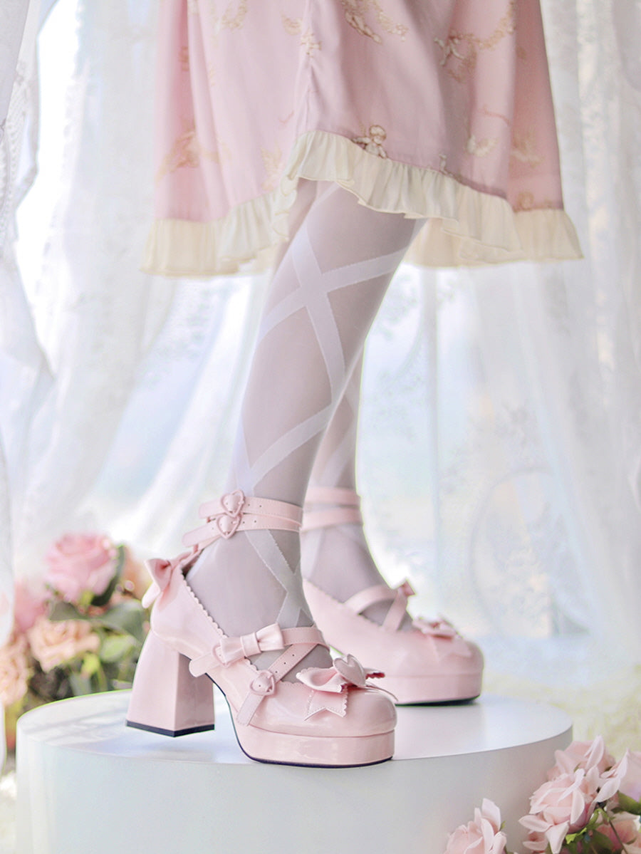 Heart Knot Lolita High Heels Shoes