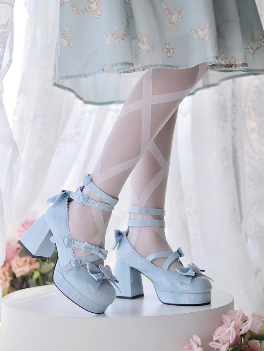 Heart Knot Lolita High Heels Shoes