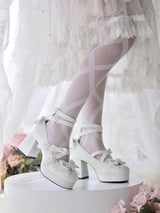 Heart Knot Lolita High Heels Shoes