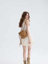 Peach Breeze Flare Mini Dress