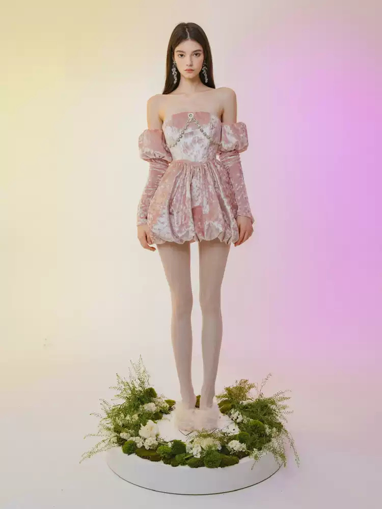 Rose Velvet Dress