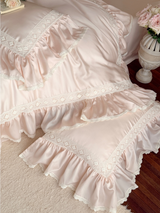 Pink Mist Romance Frill Bedding Set