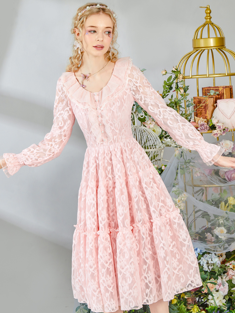 Romantic Embroidered Lace Dress