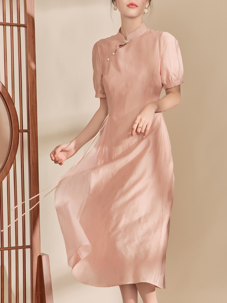 Blush Blossom Cheongsam Dress