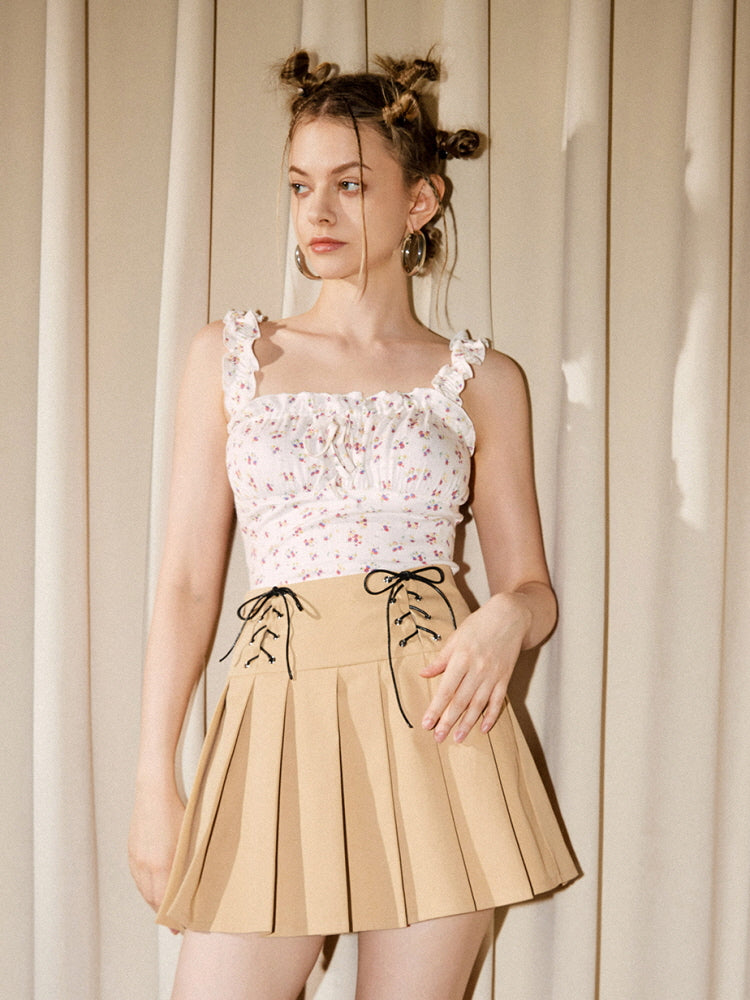 Smocked Floral Crop Top