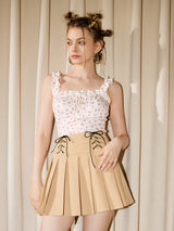 Smocked Floral Crop Top