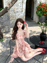 Romantic Rose Blossom Layered Dress