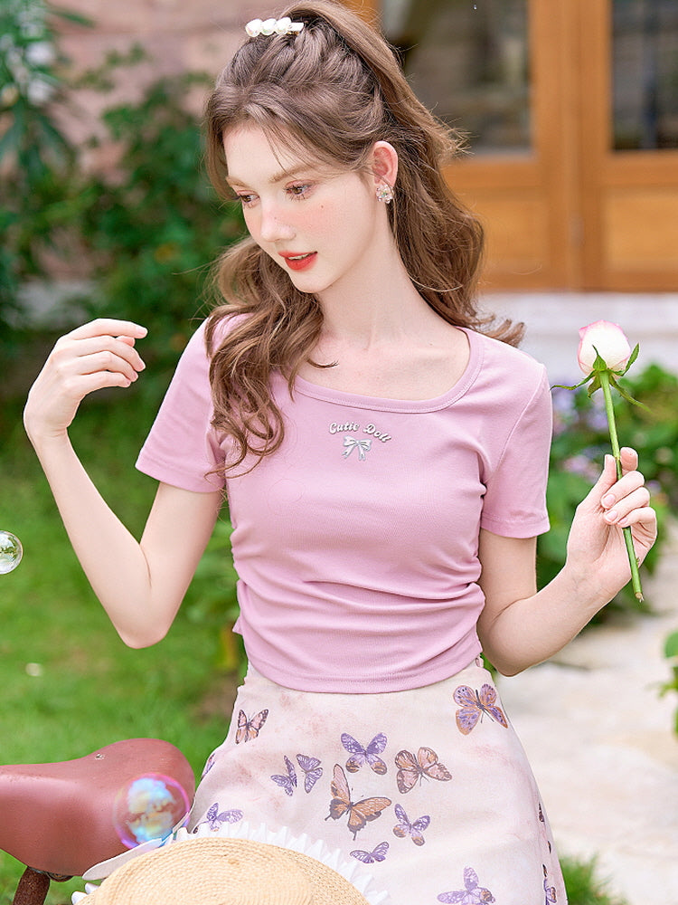 Cutie Doll Square Neck Tee