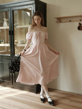 Square Neck Lace-Up Princess Dress