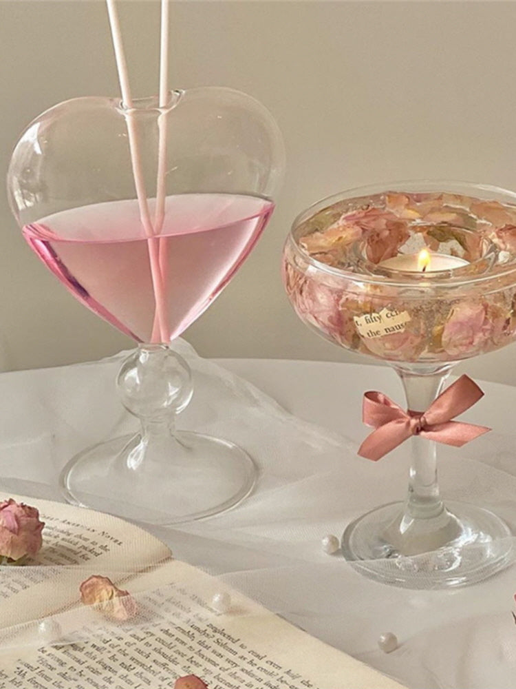Romantic Heart Glass Vase