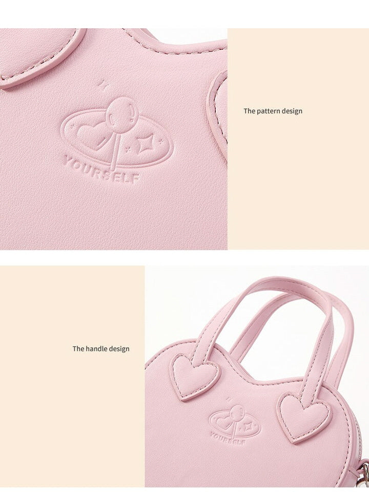 Pink Heart Charm Chain Mini Handbag