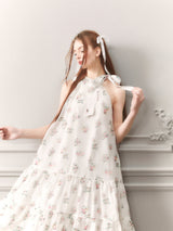 Blossom Whisper Ribbon Maxi Dress