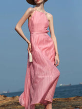 Seaside Serenade Halter Dress