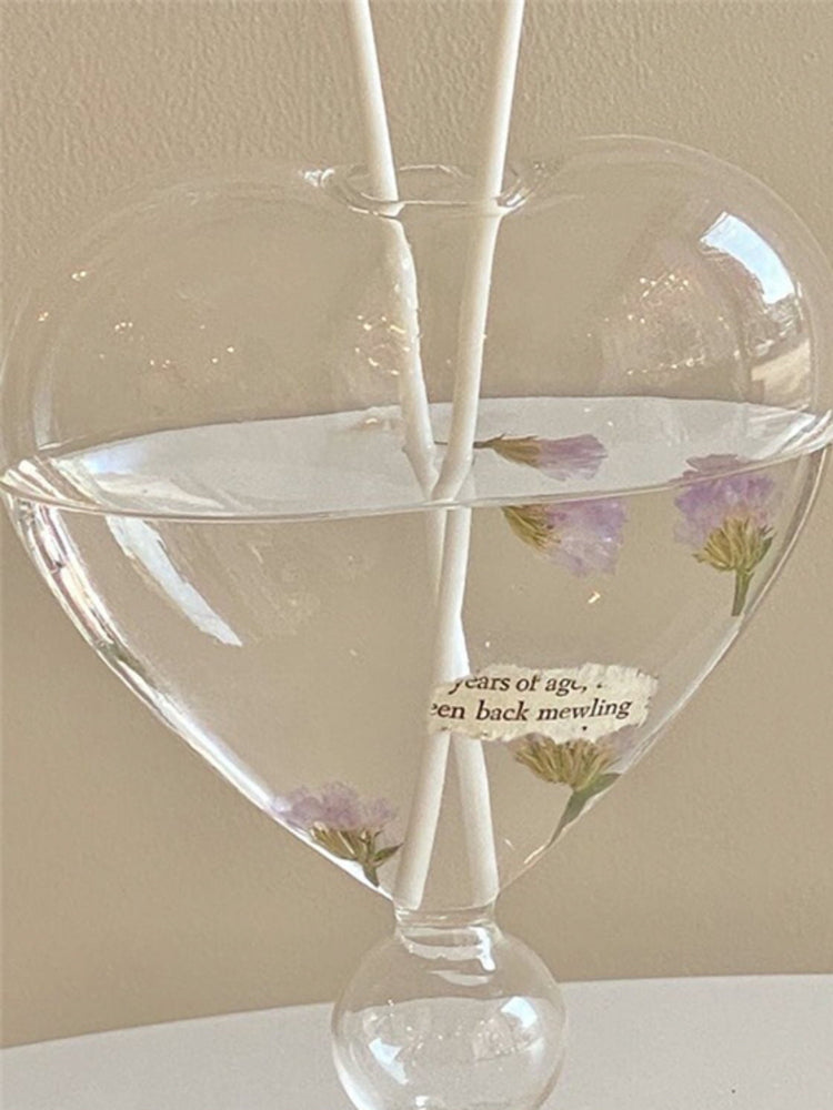 Romantic Heart Glass Vase