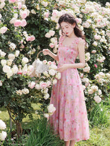 Sweet Rose Garden Tiered Midi Dress