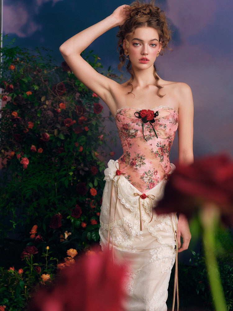 Roses at Dusk Corset Dress