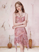 Ethereal Lace Asymmetrical Slip Dress