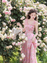 Sweet Rose Garden Tiered Midi Dress