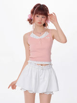 Fake Two-Piece Splicing Flower Pit Strap