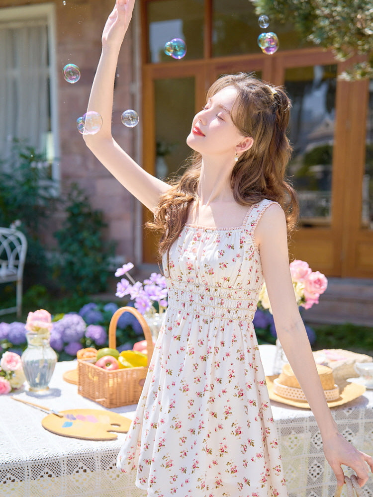 Floral Romance Ruffle Strap Dress
