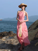 Seaside Serenade Halter Dress