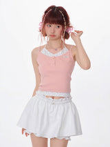 Fake Two-Piece Splicing Flower Pit Strap