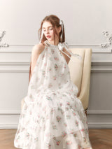 Blossom Whisper Ribbon Maxi Dress