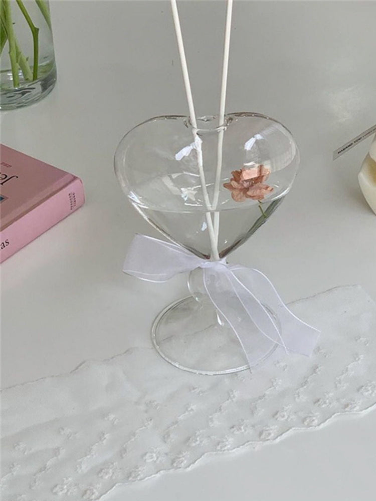 Romantic Heart Glass Vase