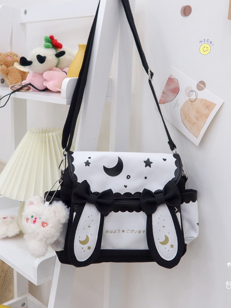 Cute Moon Star Canvas Messenger Bag