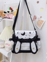 Cute Moon Star Canvas Messenger Bag