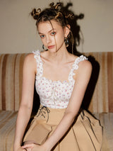 Smocked Floral Crop Top