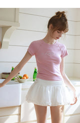 Rhinestone Heart Fitted Tee