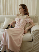 Square Neck Lace-Up Princess Dress
