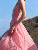 Seaside Serenade Halter Dress