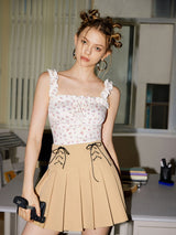 Smocked Floral Crop Top