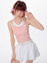 Fake Two-Piece Splicing Flower Pit Strap