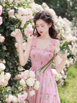 Sweet Rose Garden Tiered Midi Dress
