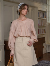 Ethereal Glow Pleated Blouse