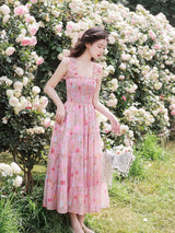 Sweet Rose Garden Tiered Midi Dress