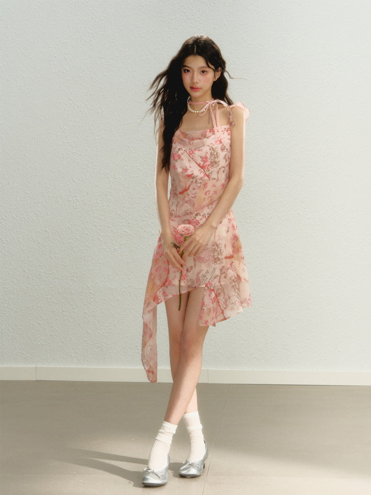 Whispering Blossom Asymmetrical Dress