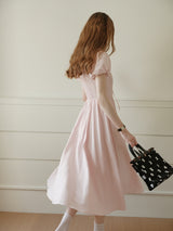 Square Neck Lace-Up Princess Dress