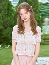 French Romantic Floral Blouse