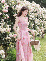 Sweet Rose Garden Tiered Midi Dress