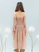 Blush Whisper Ruffled Gown